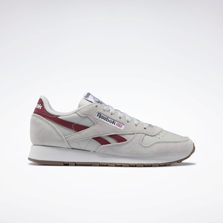 Reebok Classic Leather Shoes Grå Grå Burgunder | CIWYVG-271