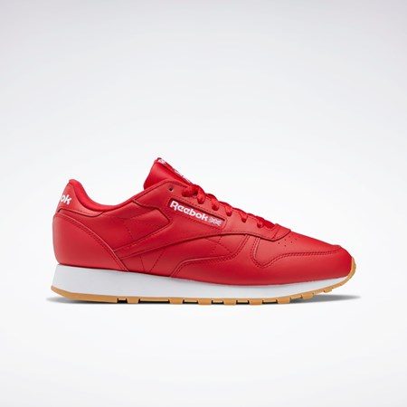 Reebok Classic Leather Shoes Rød Hvite | MOXPFW-124