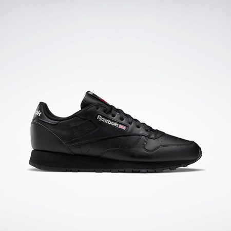 Reebok Classic Leather Shoes Svarte Svarte Grå | WTMUAK-954