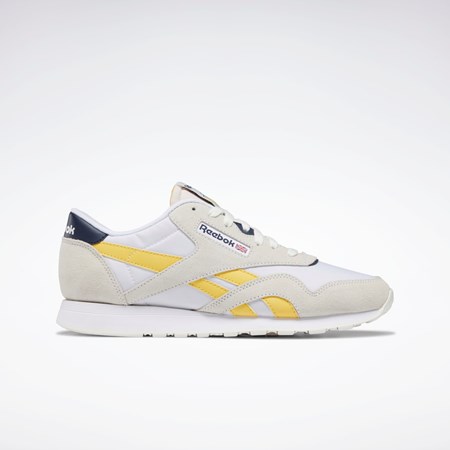 Reebok Classic Nylon Shoes Hvite Marineblå | DKGBMO-036