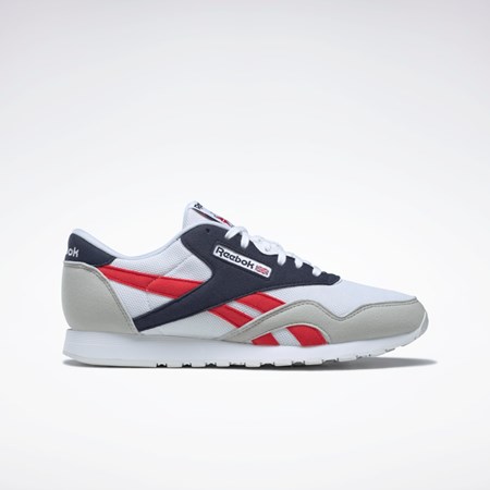 Reebok Classic Nylon Shoes Hvite Marineblå Rød | QYDIRU-028