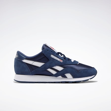 Reebok Classic Nylon Shoes Marineblå Marineblå Platina | JLOXCN-639