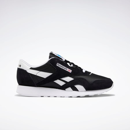 Reebok Classic Nylon Shoes Svarte Svarte Hvite | JVGRQB-967