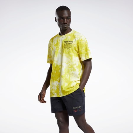 Reebok Classics Allover Print Grafiske T-Shirt Gul | KAFMDV-519