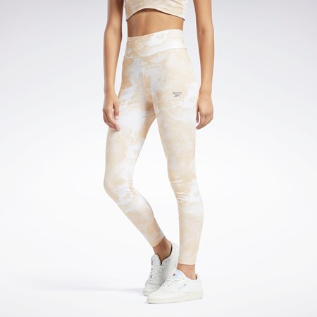 Reebok Classics Cloud Splatter-Print Leggings Stucco | CBFIVZ-587