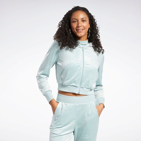 Reebok Classics Energy Q4 Velour Zip-Up Sweatshirt Grå | EOFIJA-657