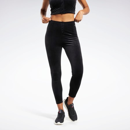 Reebok Classics Velour Tights Svarte | SORXGL-926