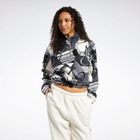 Reebok Classics Vinter Print Half-Zip Sweatshirt Grå | MLPUET-304