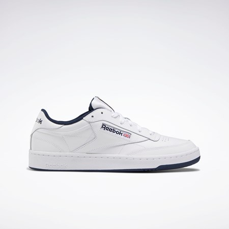 Reebok Club C 85 Shoes Hvite Marineblå | QZFIWG-648