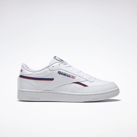 Reebok Club C 85 Veganske Shoes Hvite Burgunder | ZCVOGI-614