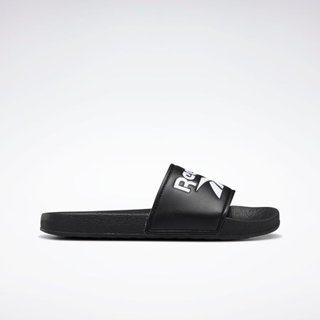 Reebok Fulgere Slides - Preschool Svarte Svarte Hvite | DNSMXW-915