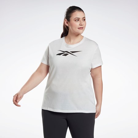 Reebok Grafiske Vector T-Shirt (Plus Size) Hvite | DIWLPA-809