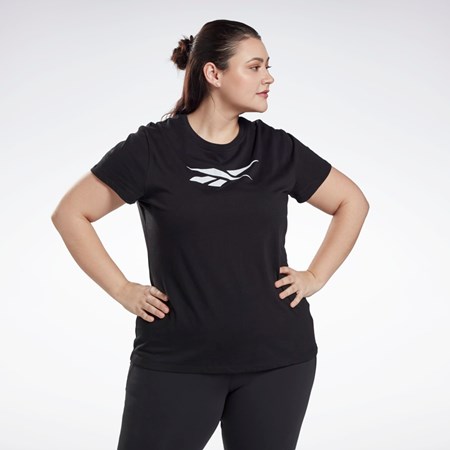 Reebok Grafiske Vector T-Shirt (Plus Size) Svarte | KSIZHJ-534