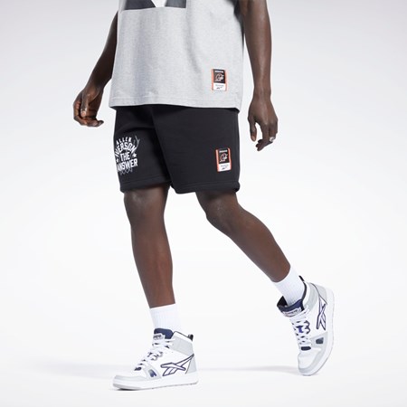 Reebok Iverson Basketball Fleece Shorts Svarte | ELJNVU-438