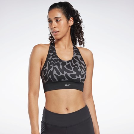 Reebok Jogge Printed Sports Bra Svarte | MFVQAI-231