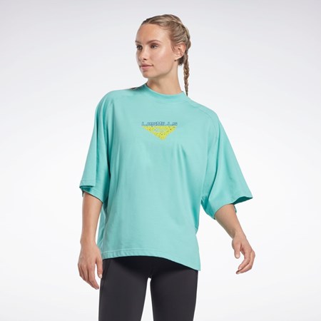 Reebok Les Mills® Layering T-Shirt Semi Classic Teal | CRFLYA-850