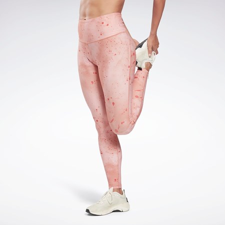 Reebok Les Mills® Lux Bold High-Waisted Printed Tights Korall | RQSUTN-619