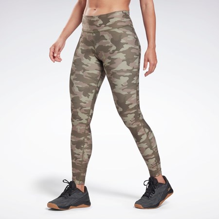 Reebok Lux Bold Camo Print Tights Grønn | RZLAXH-123