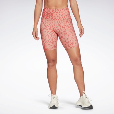 Reebok Lux Bold High-Waisted Modern Safari Print Shorts Korall | ZDOWFP-428