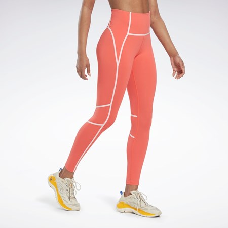 Reebok Lux High-Waisted Colorblock Tights Oransje | TYAISE-287