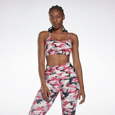 Reebok Lux Mager Reima Camo Print Sports Bra Rosa | SWFELK-816