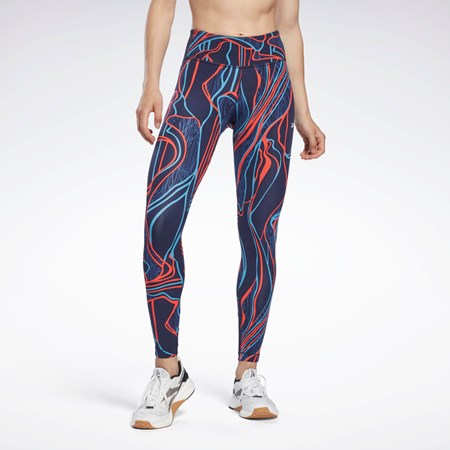 Reebok Lux Perform Mid-Rise Nature Grown Tights Marineblå | PCBHQV-047