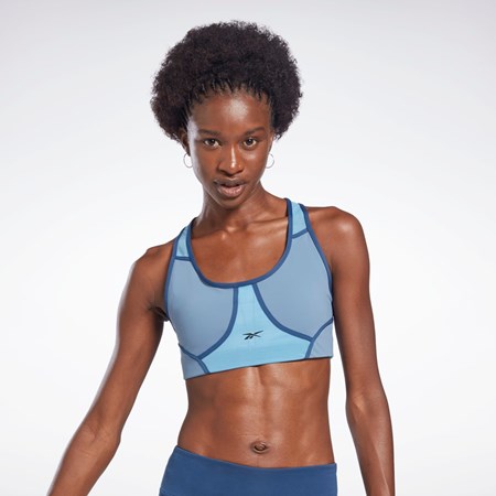 Reebok Lux Racer Polstret Colorblocked Bra Blå | DWVUHB-165