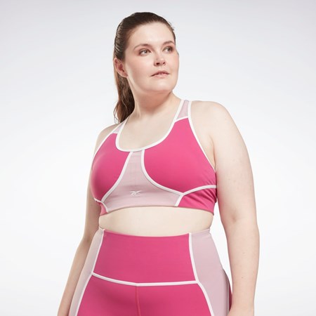 Reebok Lux Racer Polstret Colorblocked Bra (Plus Size) Rosa | UBHCKJ-749