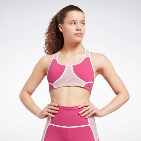 Reebok Lux Racer Polstret Colorblocked Bra Rosa | ZIOKQN-986