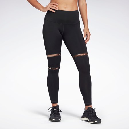 Reebok MYT Detail Leggings Svarte | TVKXRH-790