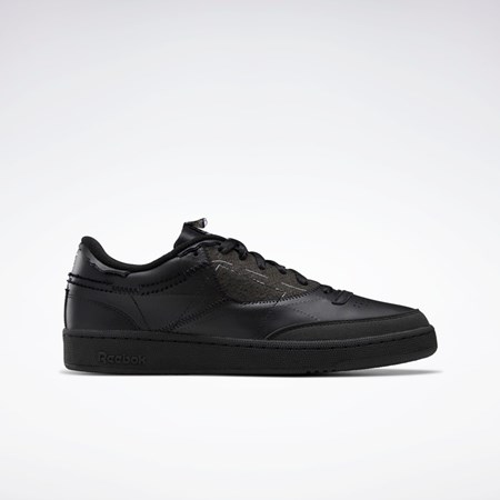 Reebok Maison Margiela Club C Memory Of Shoes Svarte Hvite Svarte | DOINQJ-361