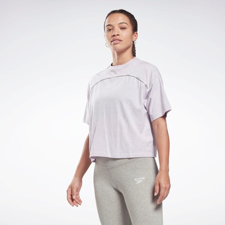 Reebok Piping T-Shirt Quartz Glow Mel | TEIVUP-039