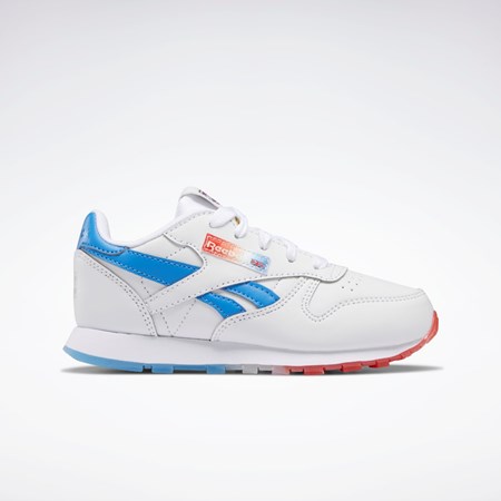 Reebok Popsicle Classic Leather Shoes - Preschool Hvite Blå Rød | KUFTSJ-423