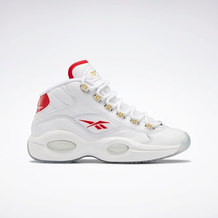 Reebok Question Mid Shoes - Grade School Hvite Rød Hvite | VEDIXA-164