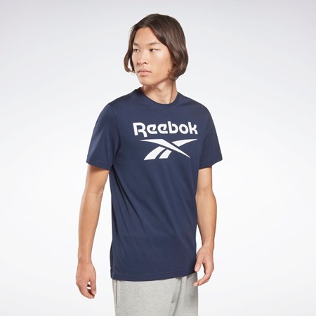 Reebok Reebok Identity Big Logo T-Shirt Marineblå | QAKBIW-487