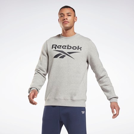 Reebok Reebok Identity Fleece Crew Sweatshirt Grå Svarte | BFWCQE-402