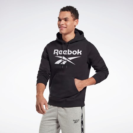 Reebok Reebok Identity Fleece Hoodie Svarte Hvite | TIQYRW-185