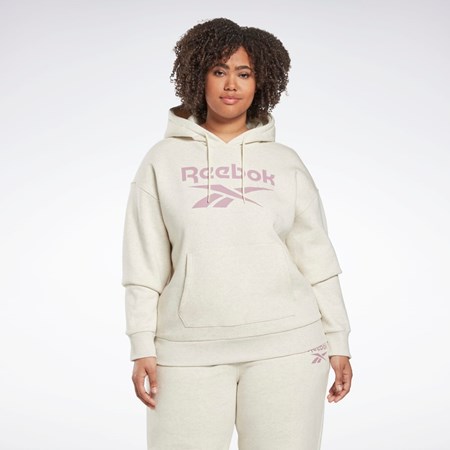 Reebok Reebok Identity Logo Fleece Pullover Hoodie (Plus Size) Hvite | JKGERA-528