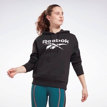 Reebok Reebok Identity Logo Fleece Pullover Hoodie Svarte | OHREFA-416