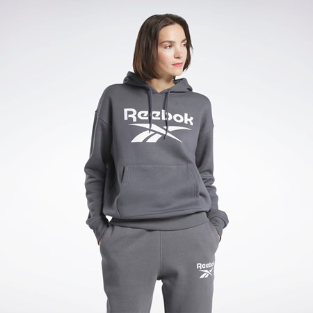 Reebok Reebok Identity Logo Fleece Pullover Hoodie Grå | VQLJUA-931