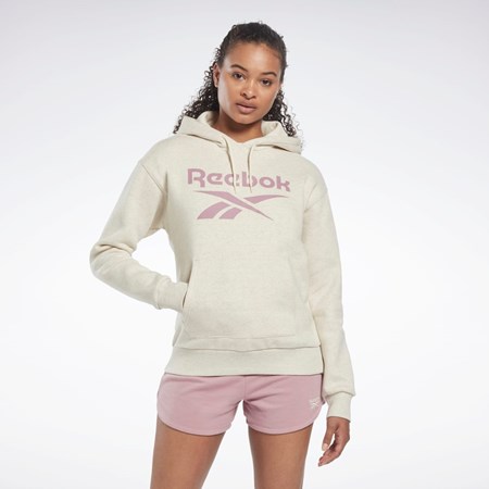 Reebok Reebok Identity Logo Fleece Pullover Hoodie Hvite | ZRPXUT-291