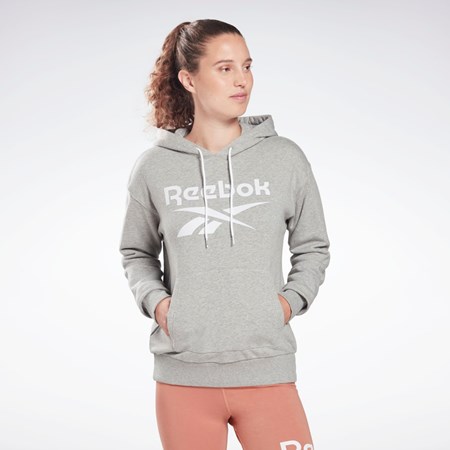 Reebok Reebok Identity Logo French Terry Hoodie Grå Hvite Hvite | MWGLAR-534