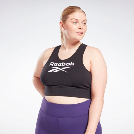 Reebok Reebok Identity Sports Bra (Plus Size) Svarte | DAWSFJ-521