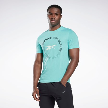 Reebok Reebok Life Is Not a Spectator Sports Grafiske T-Shirt Semi Classic Teal | BLOSMD-971