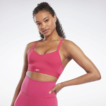 Reebok Reebok Lux Strappy Sports Bra Rosa | SYIRHL-092