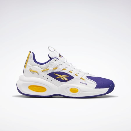 Reebok Reebok Solution Mid Basketball Shoes Hvite Lilla Gul | ZQHDAM-520