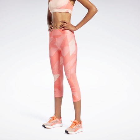 Reebok Run Essentials Allover Print 3/4 Leggings Korall | WSFZOP-690