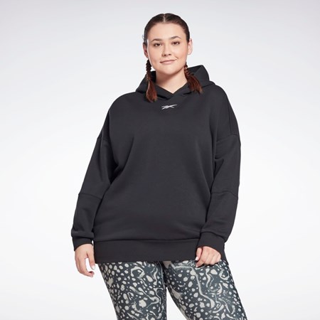 Reebok Studio Recycled Oversize Hoodie (Plus Size) Svarte | GHDSIL-729