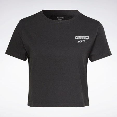 Reebok Trenings Essentials Grafiske T-Shirt Svarte | JVQATS-827