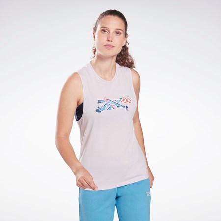 Reebok Trenings Essentials Muscle Tank Top Quartz Glow | VPRASE-976